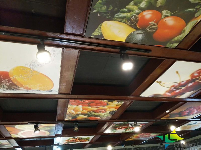 超市果蔬软膜天花吊顶案例